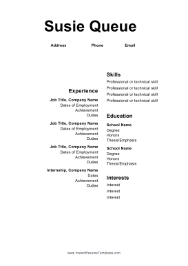 Center Align Resume (A4)