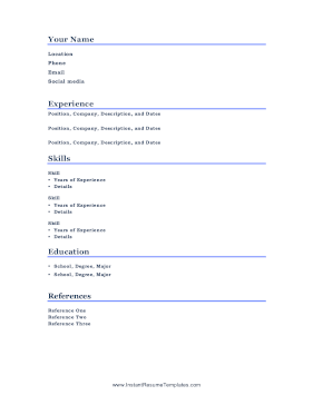 Minimalist Resume A4