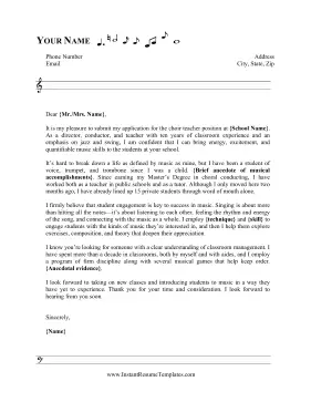 Music Staff Cover Letter