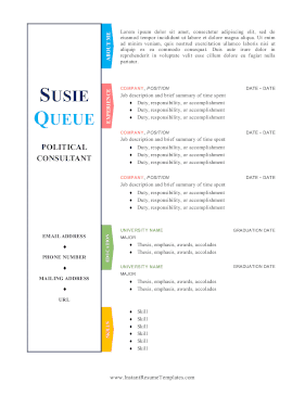 Resume With Tabs Color A4
