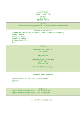 Student Resume (A4)