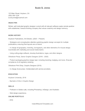 ATS Resume Graphic Designer (A4)