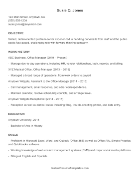 ATS Resume Office Manager