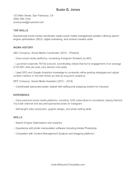 ATS Resume Social Media Manager(A4)