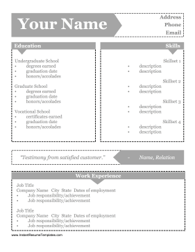 Arrow Boxes Resume