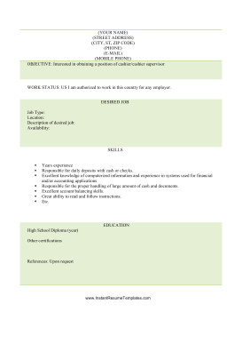 Basic Cashier Resume (A4)