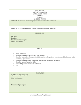 Basic Cashier Resume