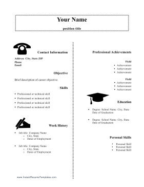 Black and White Modern Resume