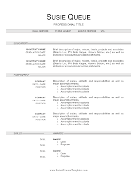 Blank Linear Modern Resume Gray (A4)