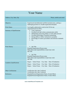 CNA Resume (A4)