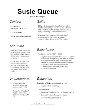 Career Change From Health Care Resume