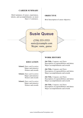 Centered White Space Resume (A4)