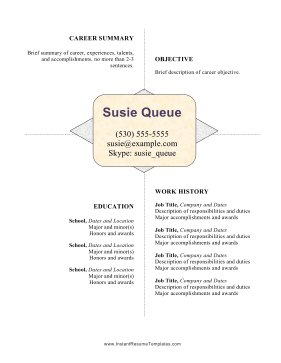 Centered White Space Resume