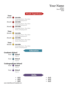 Colorful Timeline Resume