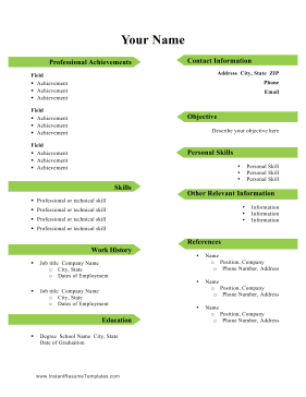 Colorful Two Column Resume