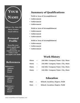 Combination Resume Bar