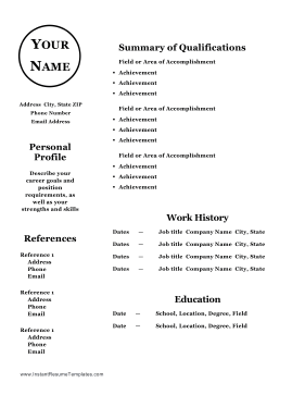 Combination Resume Two Columns