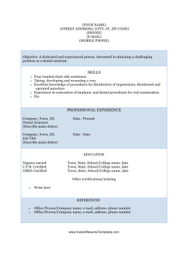 Dental Assistant Resume (A4)