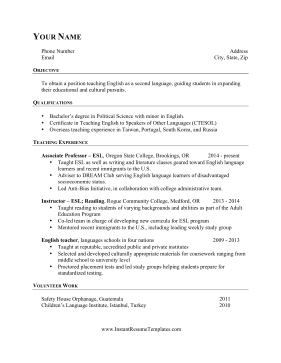 ESL Resume