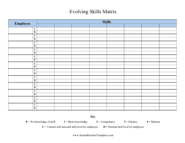 Evolving Skills Matrix