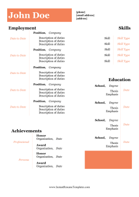 Flat Resume (A4)