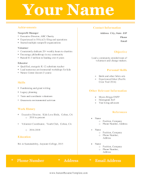 Free Spirit Resume A4