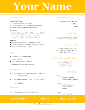 Free Spirit Resume