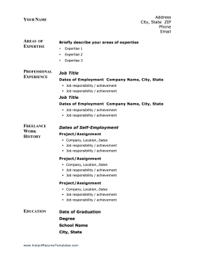 Freelance Resume