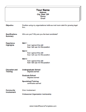 Functional Resume