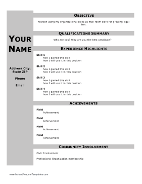 Functional Resume With Headers