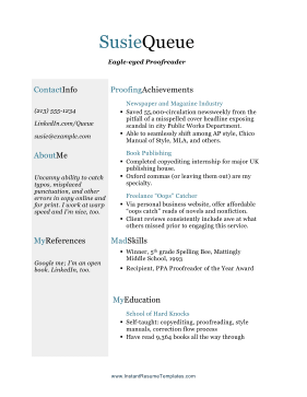 Humorous Resume