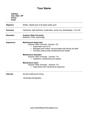 resume summary examples for jack of all trades