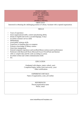 Library Assistant Resume (A4)