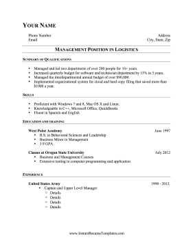 Military To Civilian Resume