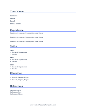 Minimalist Resume-letter