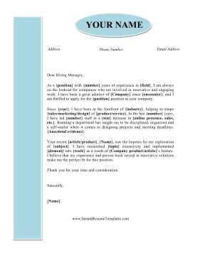 academic cover letter format