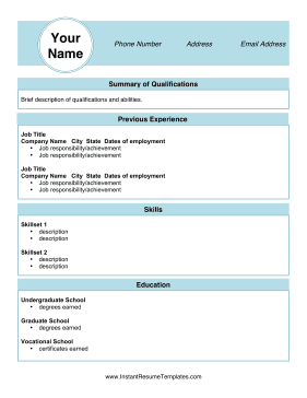 Modern Resume with Bars