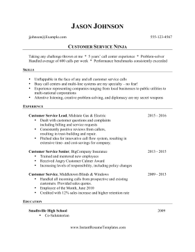 Ninja Resume