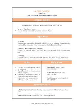 No Experience Resume (A4)