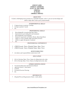 Nurse Resume