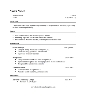 Office Manager Resume