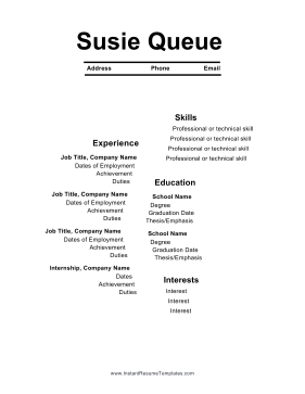 Offset Resume