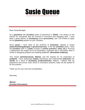 Paragraph Color Cover Letter