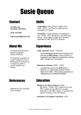 Paragraph Resume (A4)