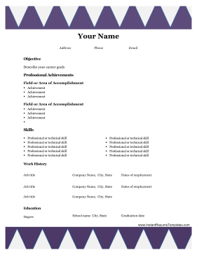 Patterned Resume Triangles