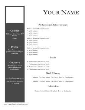 Professional Resume With Photo