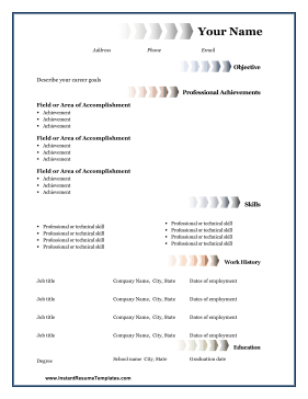 Professional Resume with Arrows