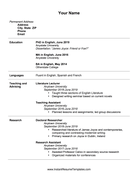 Professor Resume