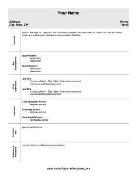 Project Manager Resume