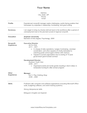 Reentering Workforce After Unemployment Resume (A4)